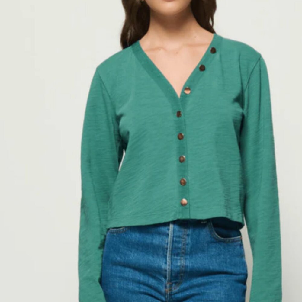 Nation LTD Green Snap down Marlowe shirt